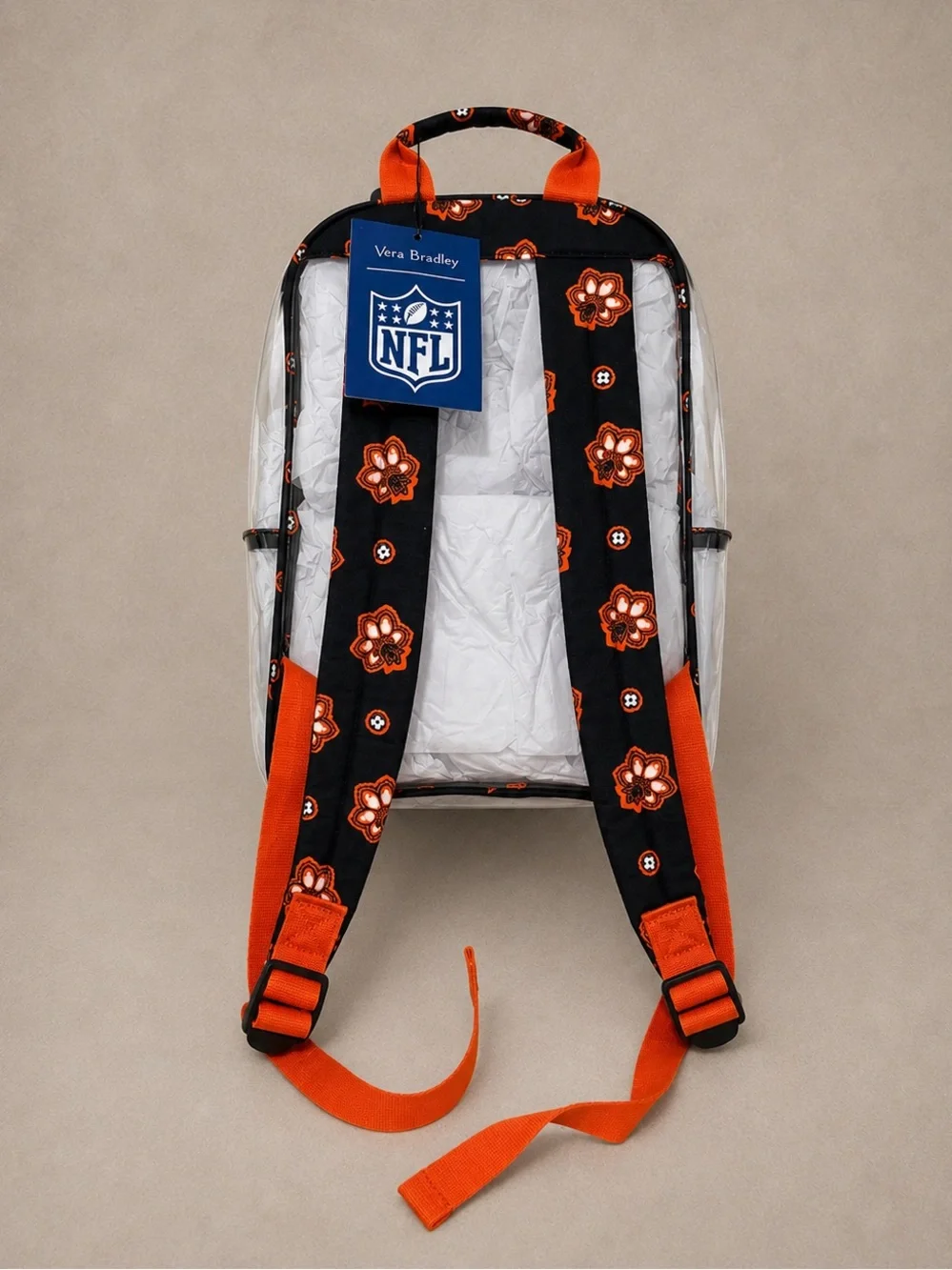 Vera Bradley NFL Cincinnati Bengals Clear Bandana Backpack, NWT MSRP $105